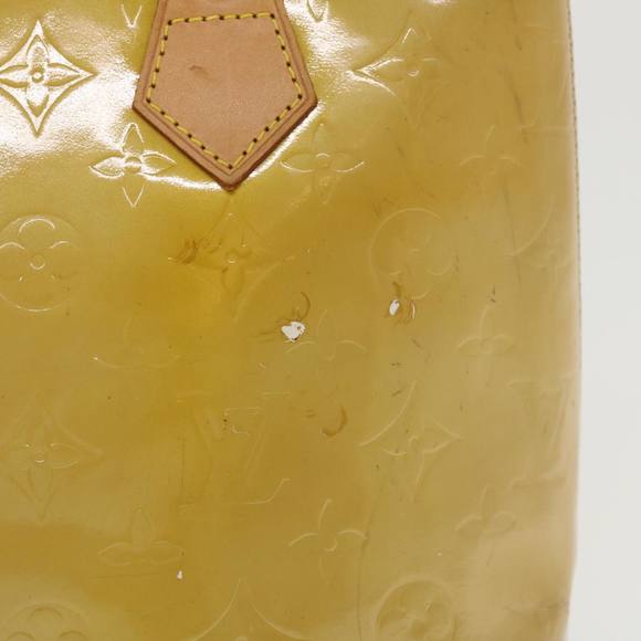 LOUIS VUITTON Monogram Vernis Houston Hand Bag Yellow M91055 LV Auth hk567 - Picture 3 of 16